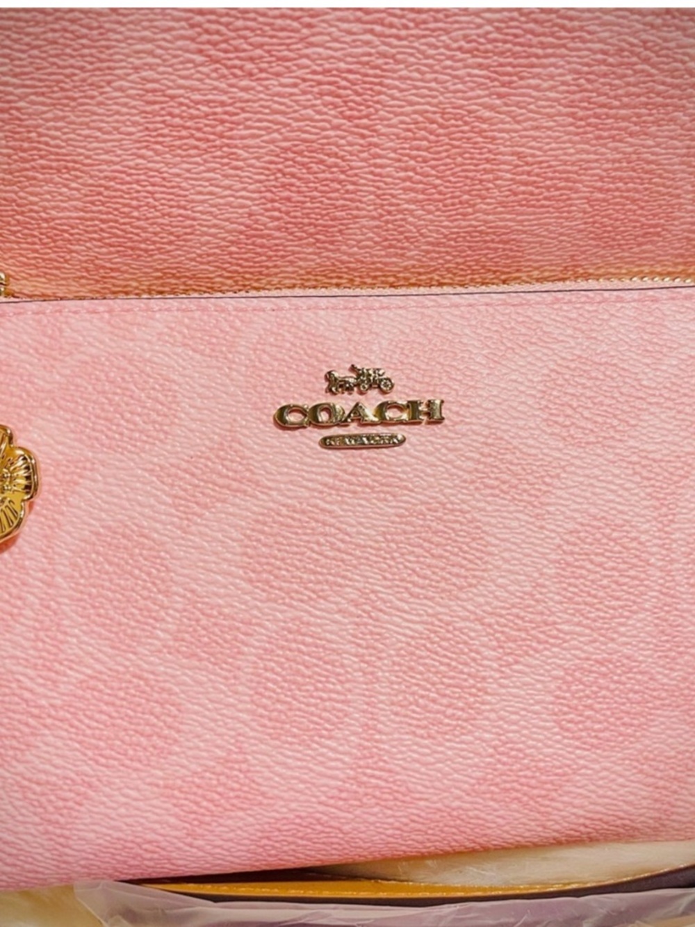Coach Large Powder Pink Rowan Satchel with leather handles and matching wristlet - Picture 5 of 5